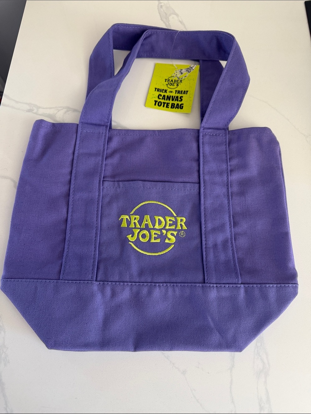 Trader Joe’s Halloween Purple Canvas Tote Bag Trick-or-Treat